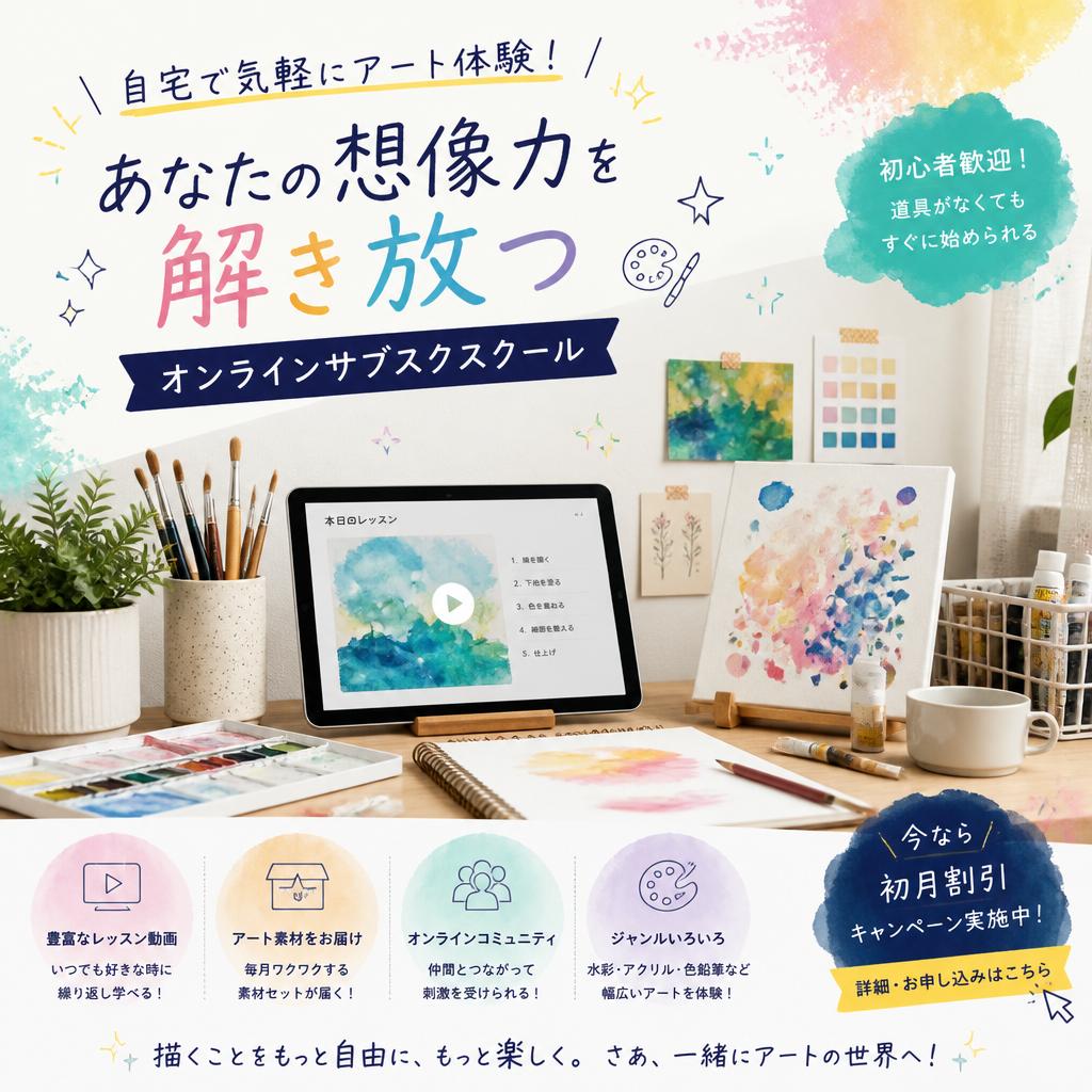 自宅で気軽にアート体験！あなたの想像力を解き放つオンラインサブスクスクール