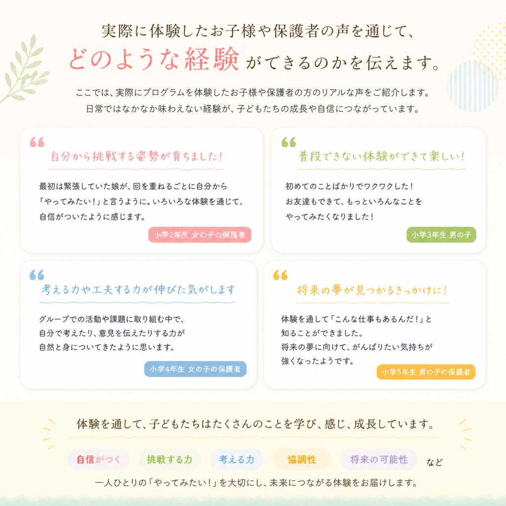 5. 体験者の声